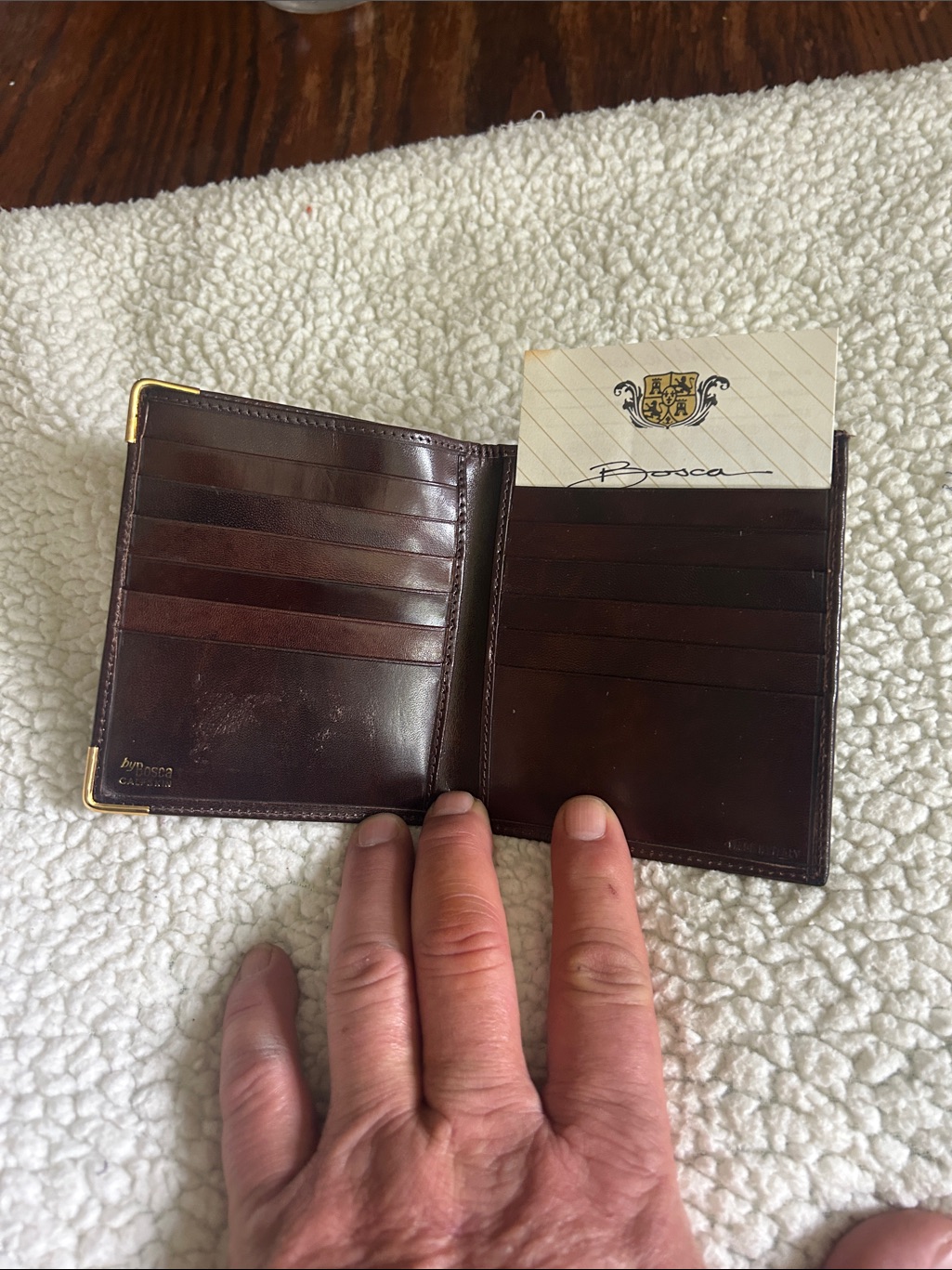 Bosca Dark Brown Leather Card  Key Holder Wallet
